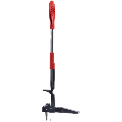 Désherbeur manuel avec poignée rouge, outil de jardin ergonomique pour enlever les racines