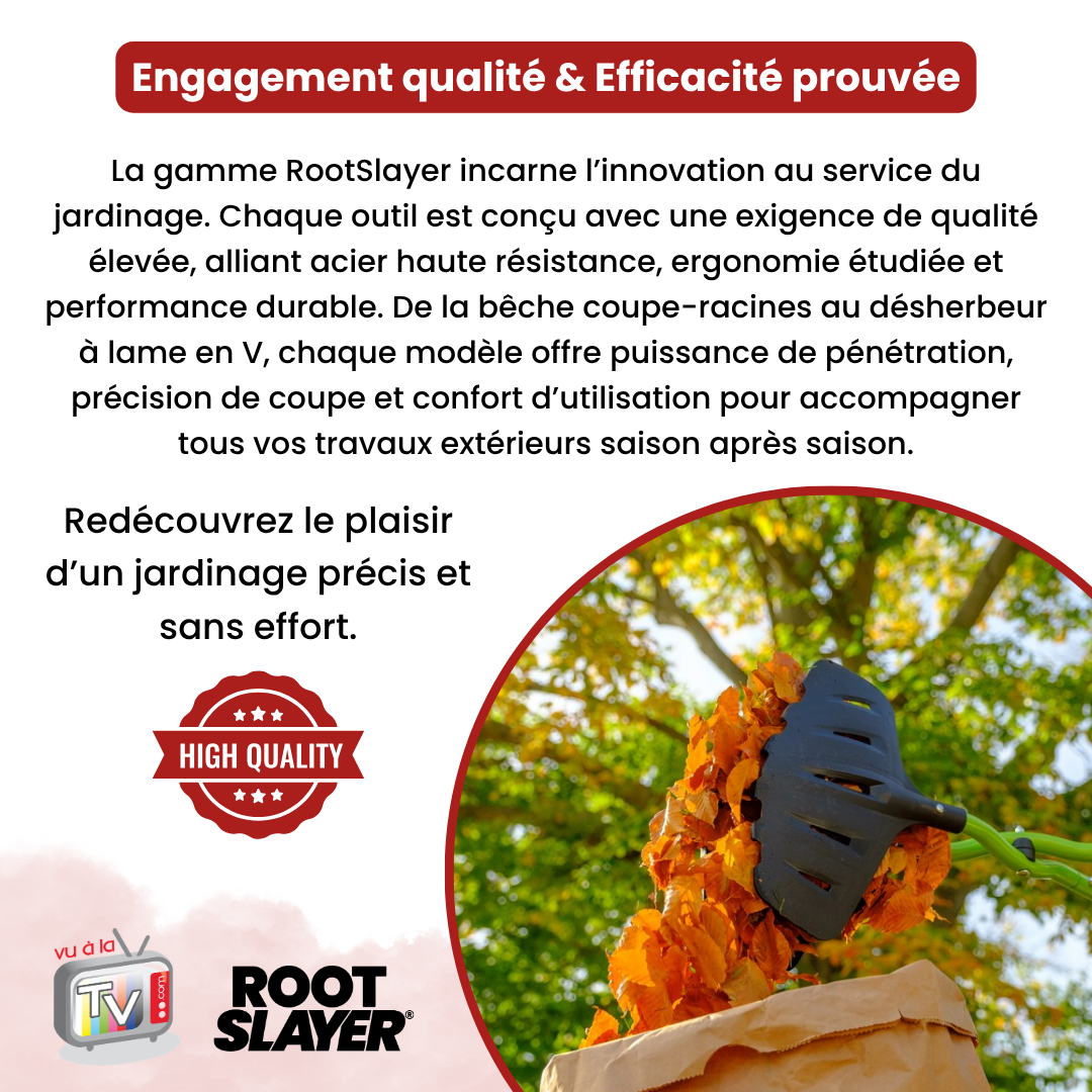 RootSlayer Ramasse Feuilles XXL avec Manche Télescopique