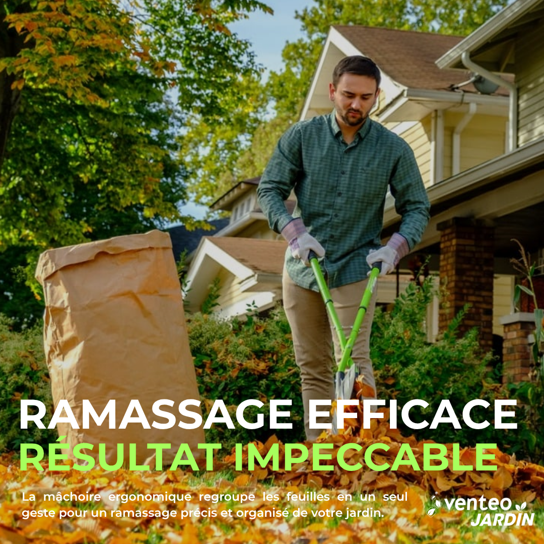 RootSlayer Ramasse Feuilles XXL avec Manche Télescopique