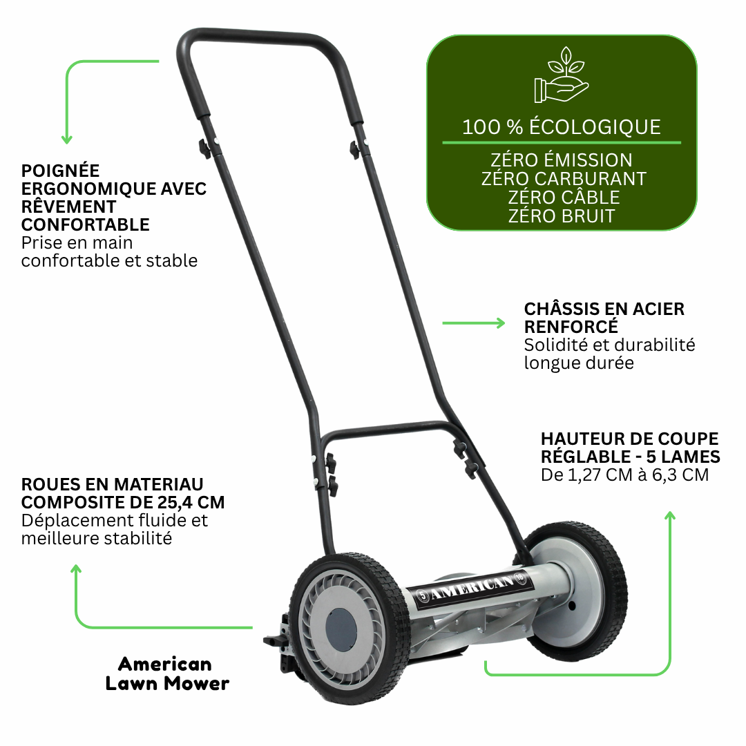 Tondeuse manuelle hélicoïdale 5 Lames