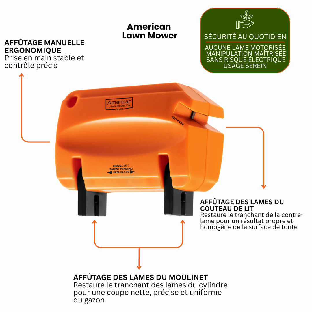 Kit d'Affûtage pour Tondeuse Hélicoïdale | Aiguiseur Lames Manuel